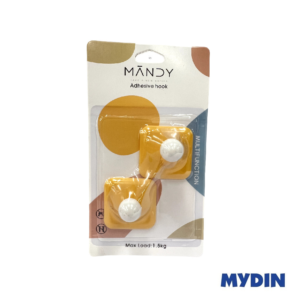 Mandy Adhesive Hook (2's) 2311WM160-004 - 3 Colours
