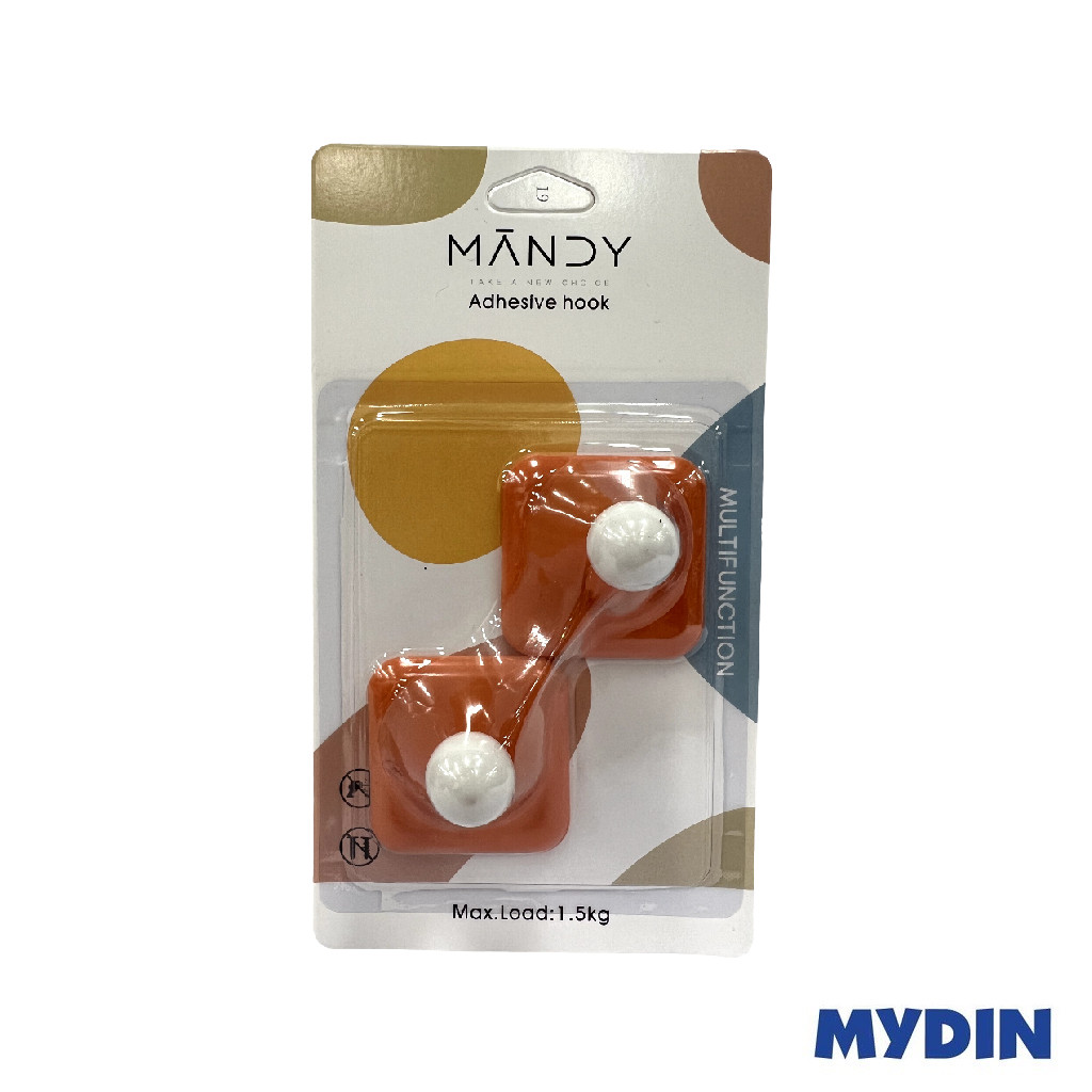 Mandy Adhesive Hook (2's) 2311WM160-004 - 3 Colours