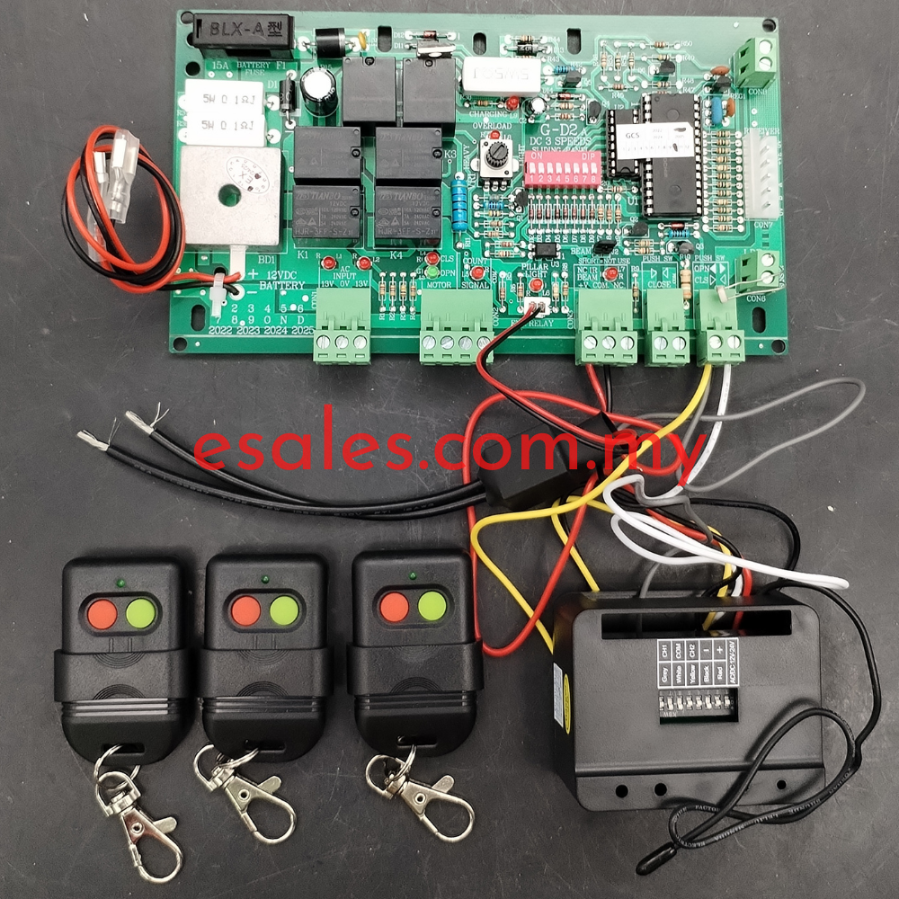 Auto Gate Receiver GD2 Counter 3 Speed DC Sliding Board c/w Lightning ...