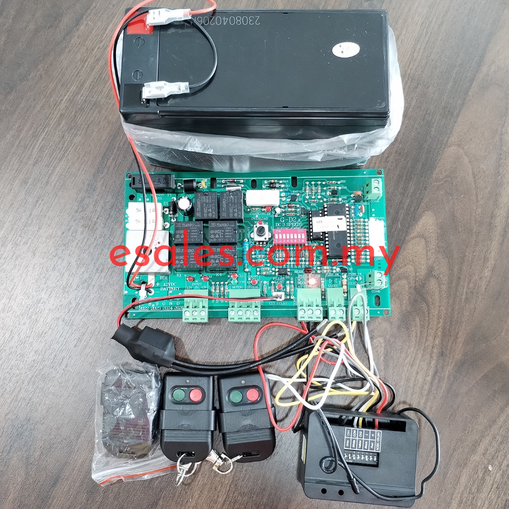 Auto Gate Receiver GD2 Counter 3 Speed DC Sliding Board c/w Lightning ...